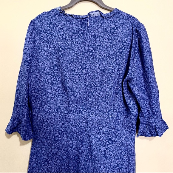 NWT Reformation Suri Violet Floral ¾ Sleeve A-Line Midi Length Dress MSPR $248 - Picture 10 of 14